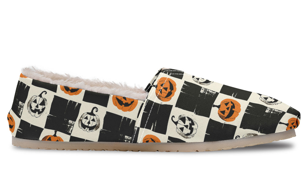 Checkered Pumpkins Winter Casual Shoes