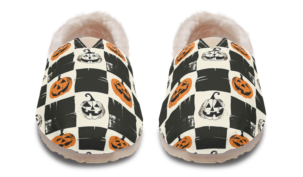 Checkered Pumpkins Winter Casual Shoes