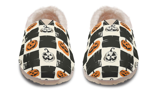 Checkered Pumpkins Winter Casual Shoes