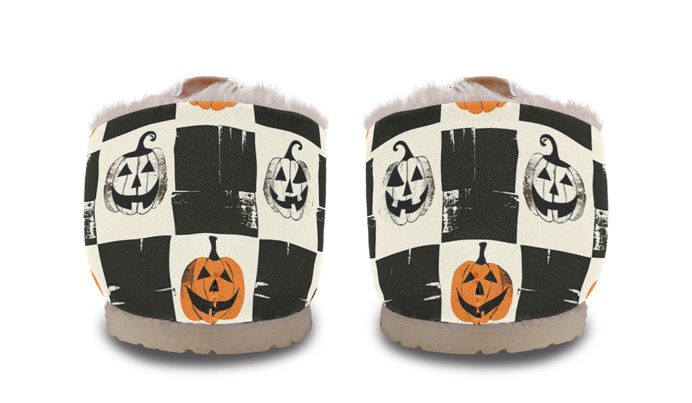 Checkered Pumpkins Winter Casual Shoes