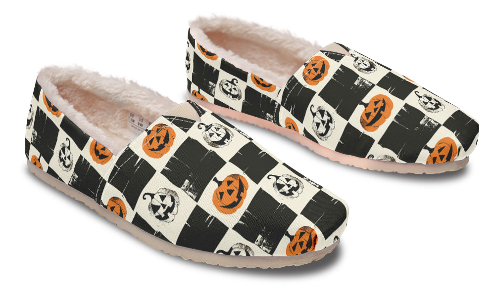 Checkered Pumpkins Winter Casual Shoes