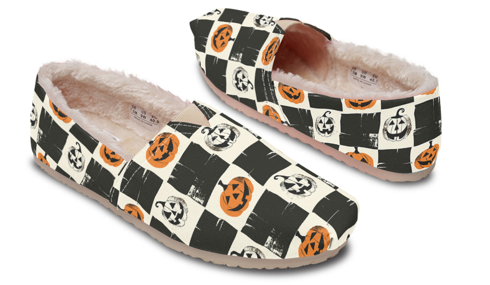 Checkered Pumpkins Winter Casual Shoes