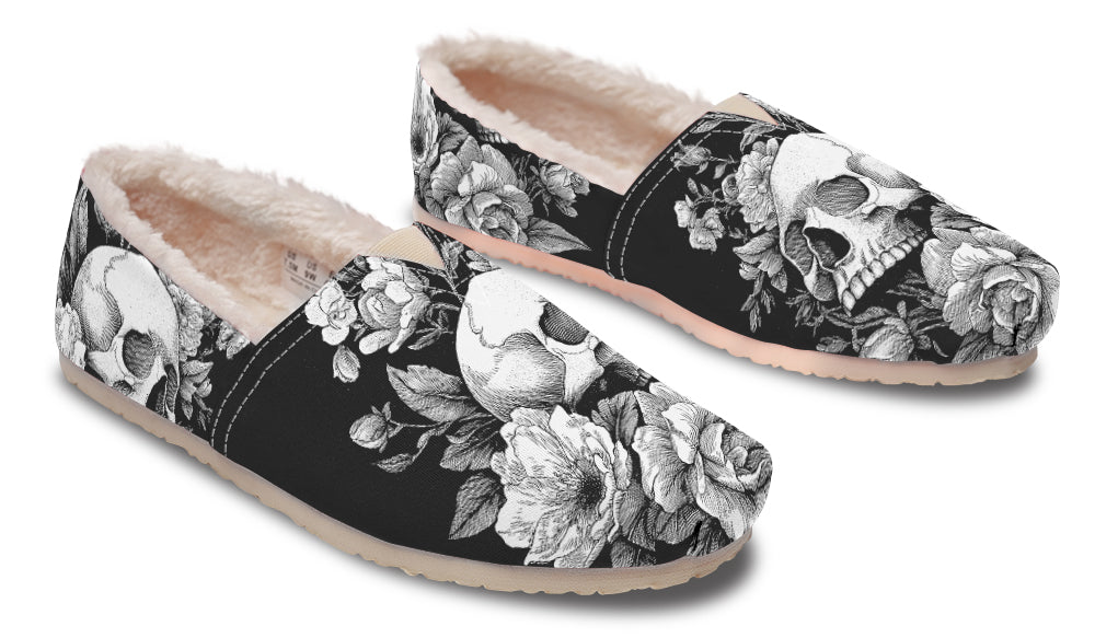 Flowering Skull Winter Casual Shoes