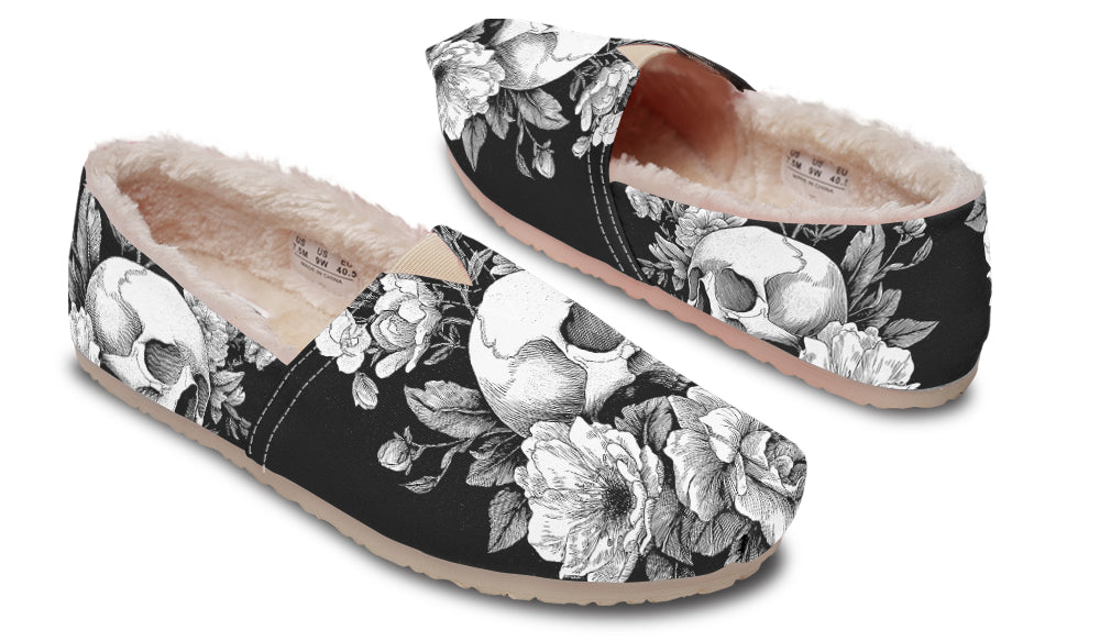 Flowering Skull Winter Casual Shoes