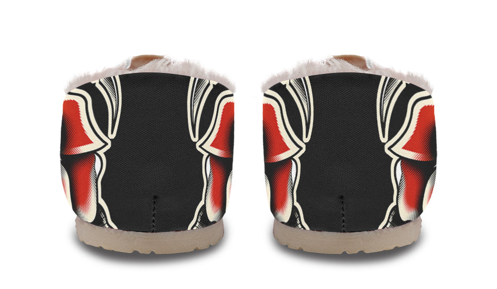 Red Rose Scythe Skull Winter Casual Shoes