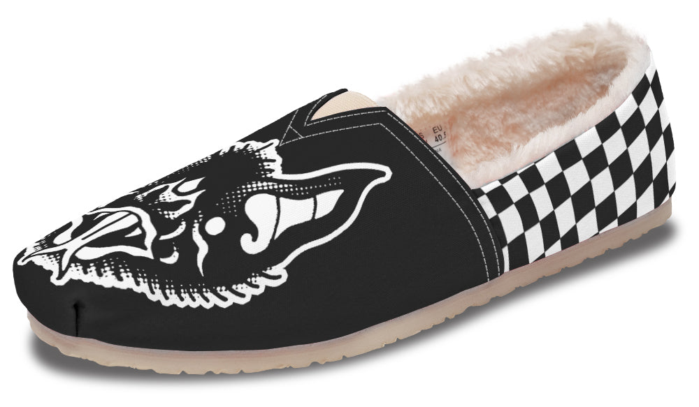 Traditional Checkered Bats Winter Casual Shoes