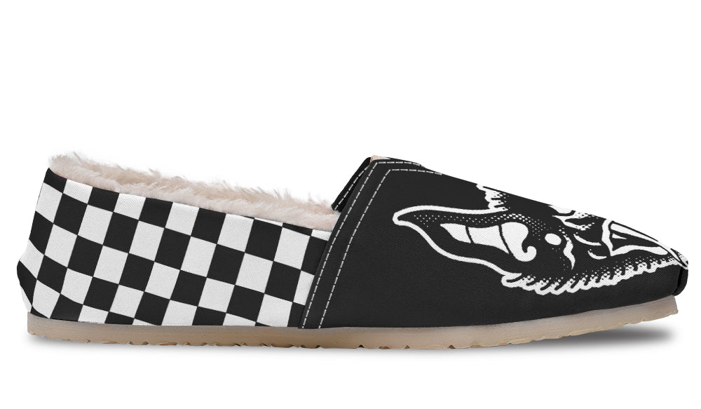 Traditional Checkered Bats Winter Casual Shoes