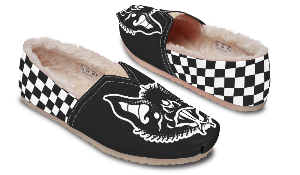 Traditional Checkered Bats Winter Casual Shoes