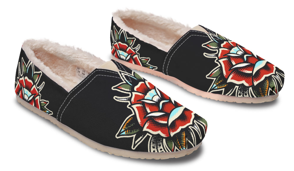 Traditional Rose Winter Casual Shoes