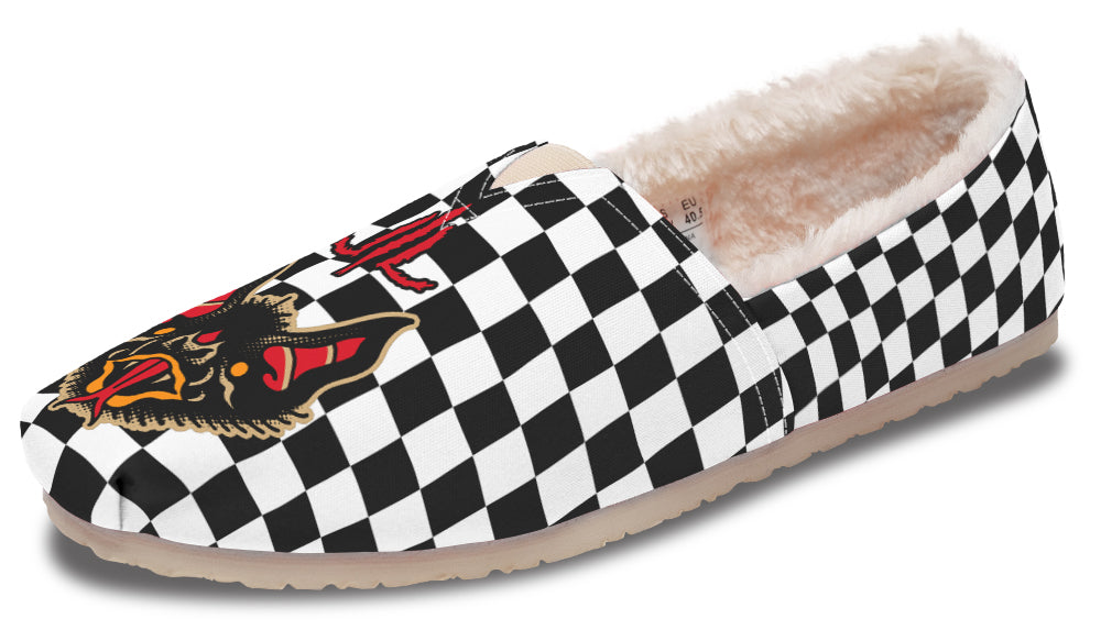 Vampire Bat Checkered Winter Casual Shoes