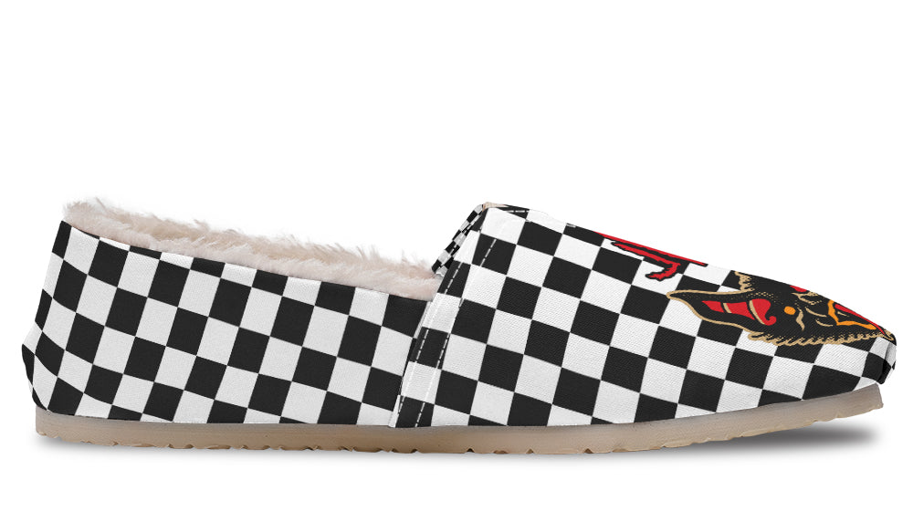 Vampire Bat Checkered Winter Casual Shoes