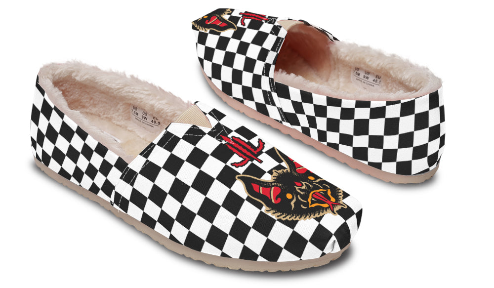 Vampire Bat Checkered Winter Casual Shoes