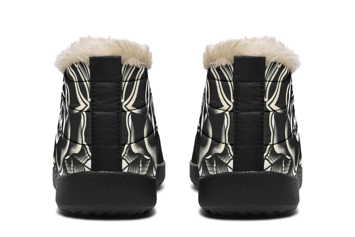 Black Rose Scythe Skull Winter Sneakers