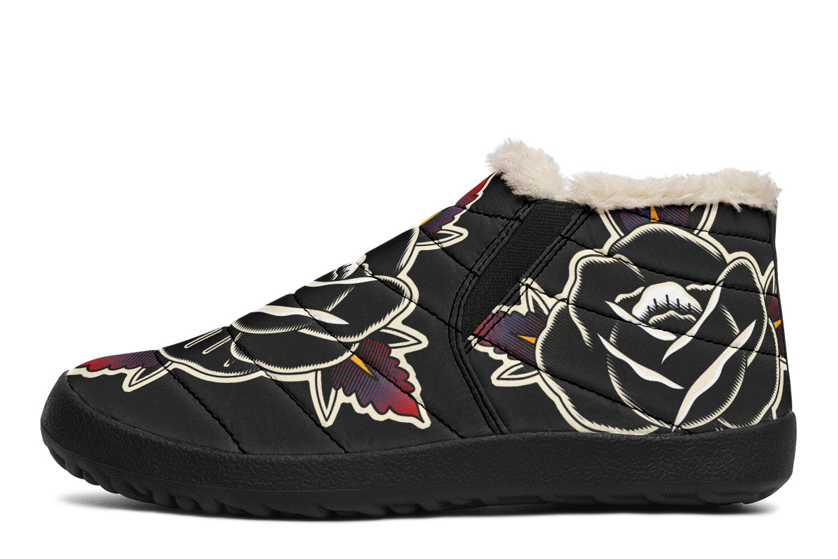 Black Rose Winter Sneakers - Last Light Apparel
