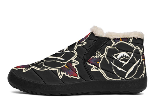 Black Rose Winter Sneakers - Last Light Apparel