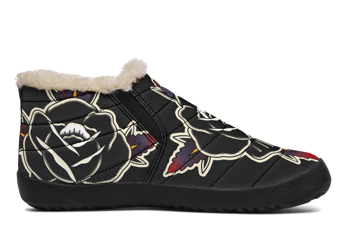 Black Rose Winter Sneakers - Last Light Apparel
