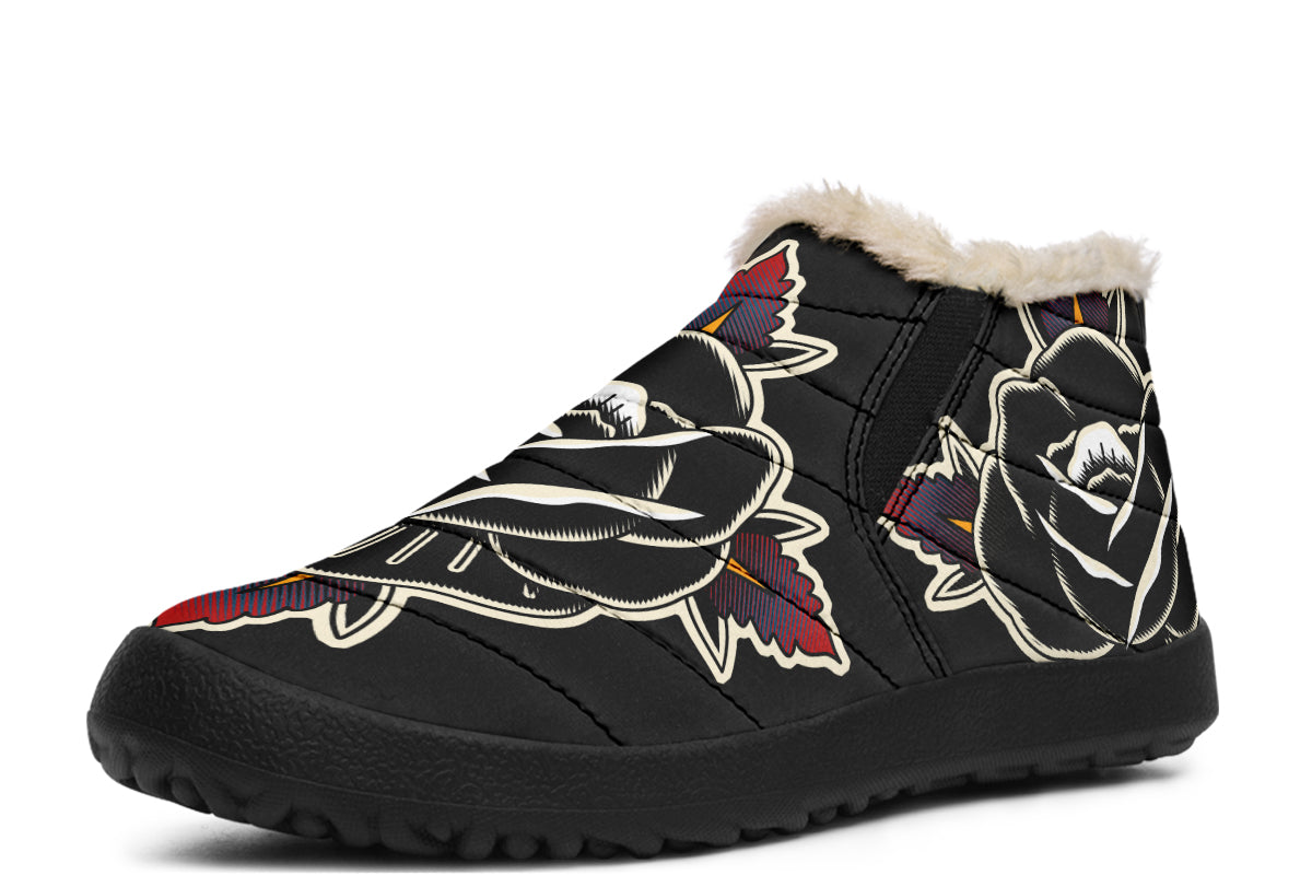 Black Rose Winter Sneakers - Last Light Apparel