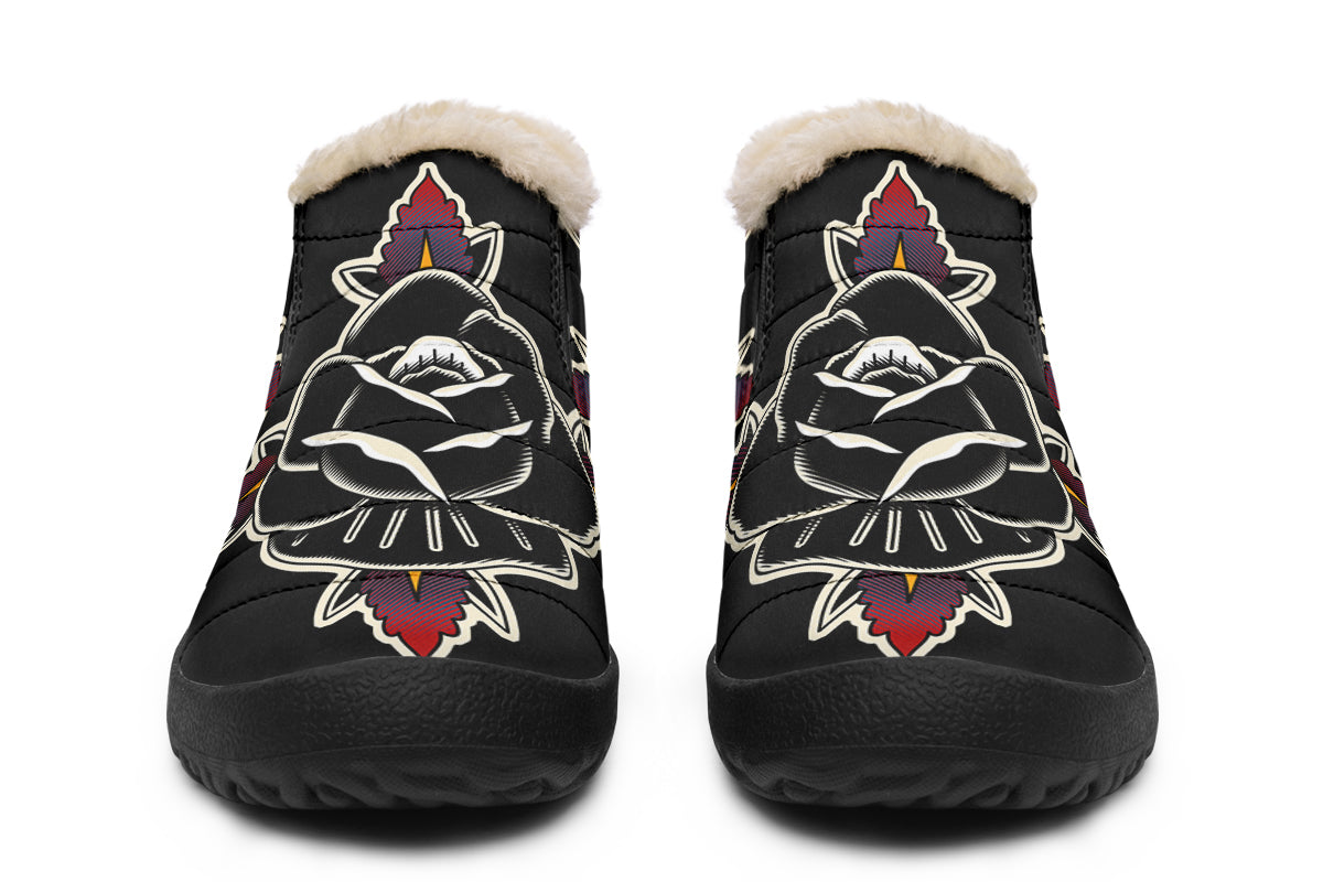 Black Rose Winter Sneakers - Last Light Apparel