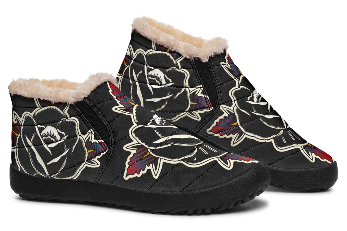 Black Rose Winter Sneakers - Last Light Apparel