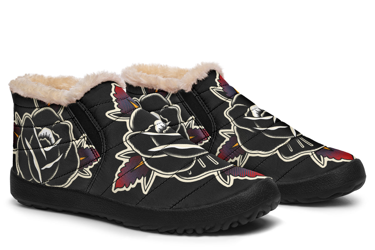 Black Rose Winter Sneakers - Last Light Apparel