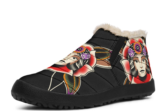 Blooming Girl Head Winter Sneakers