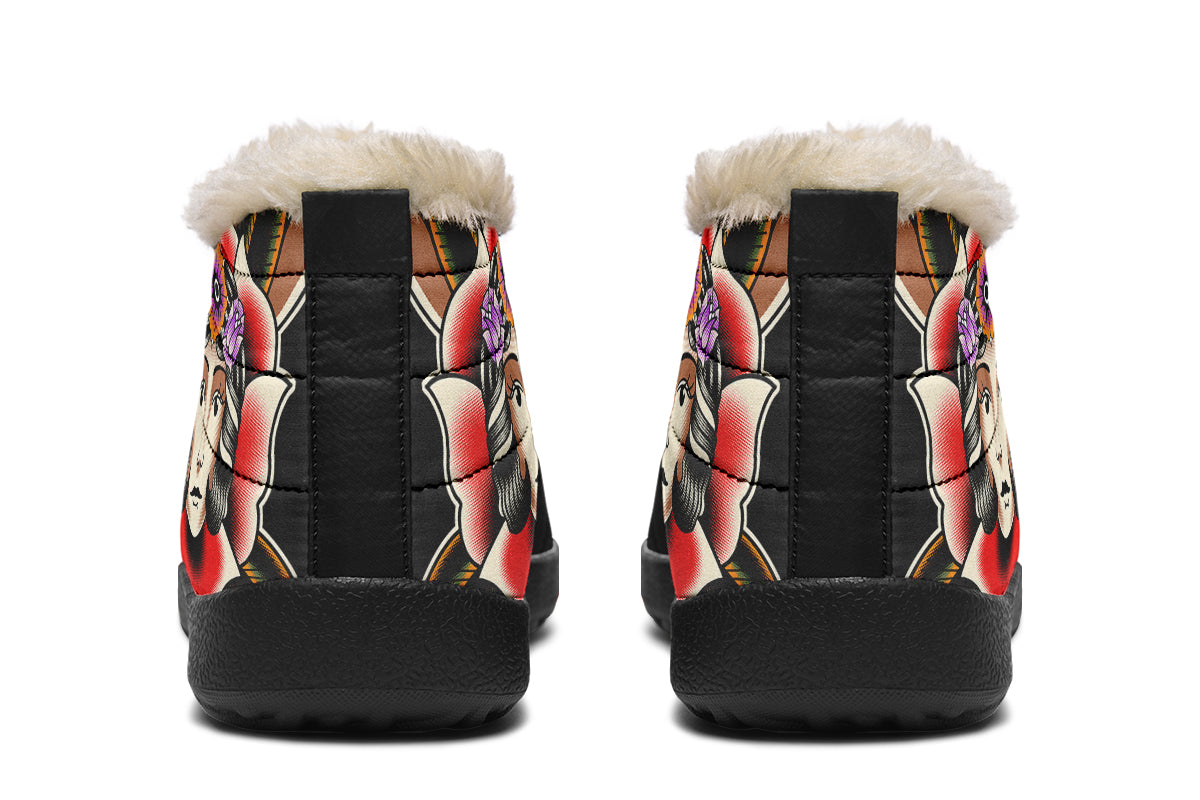 Blooming Girl Head Winter Sneakers