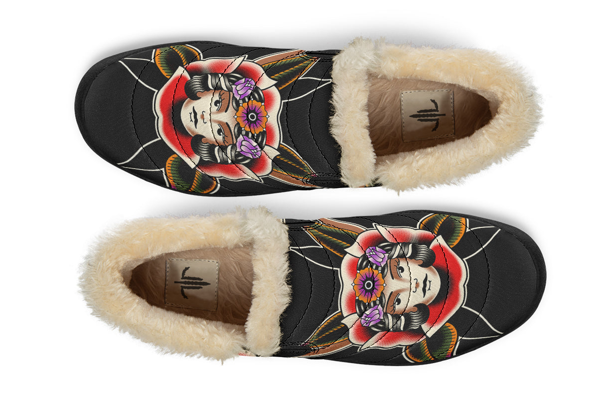 Blooming Girl Head Winter Sneakers