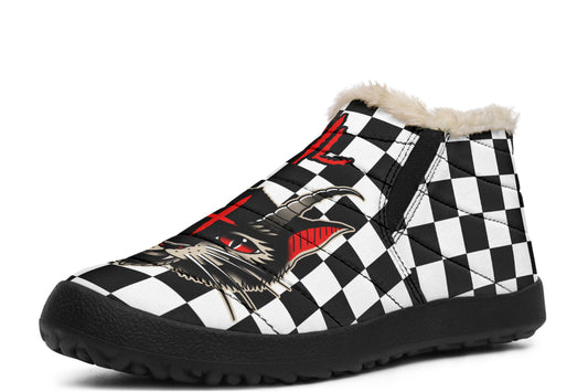 Cat Demon Checkered Winter Sneakers