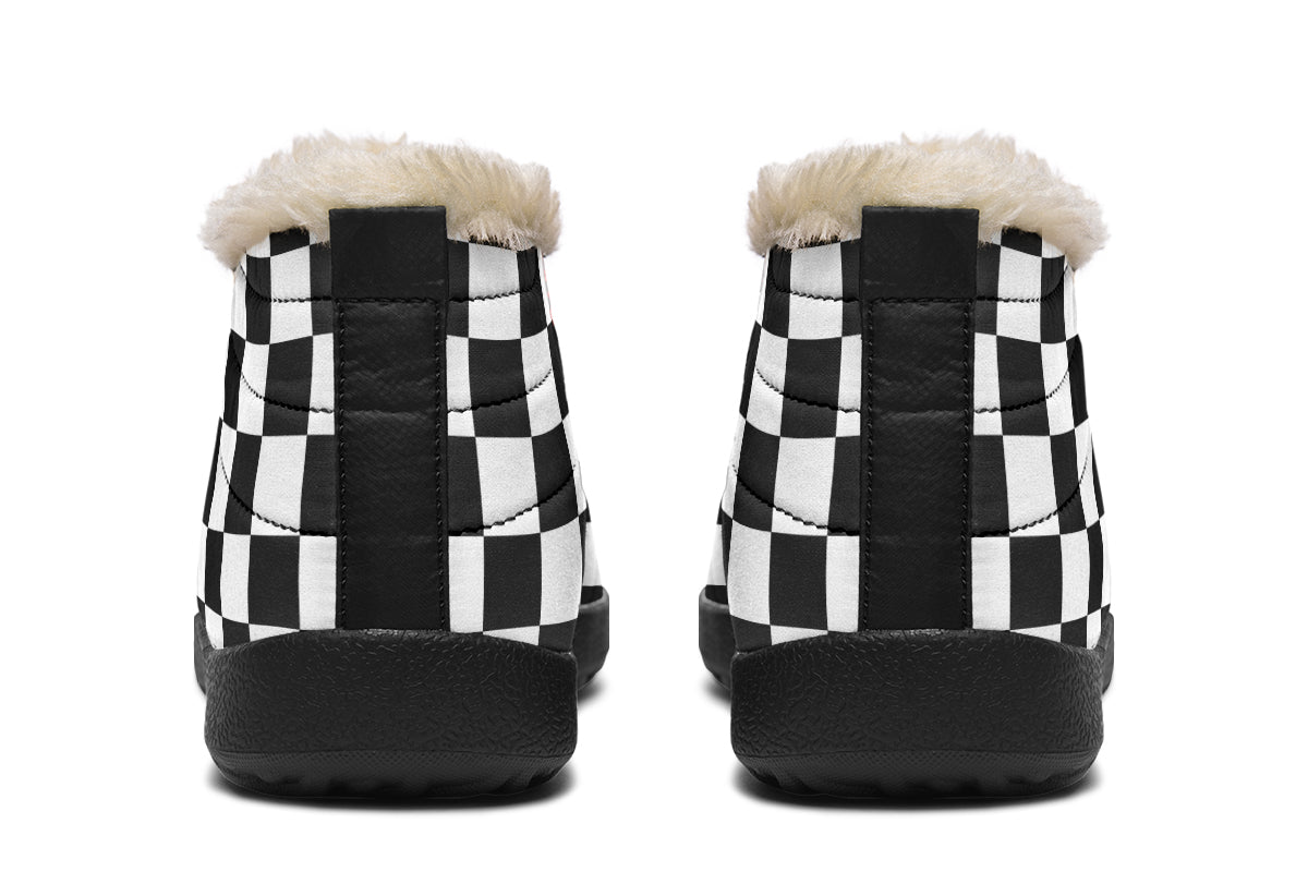 Cat Demon Checkered Winter Sneakers