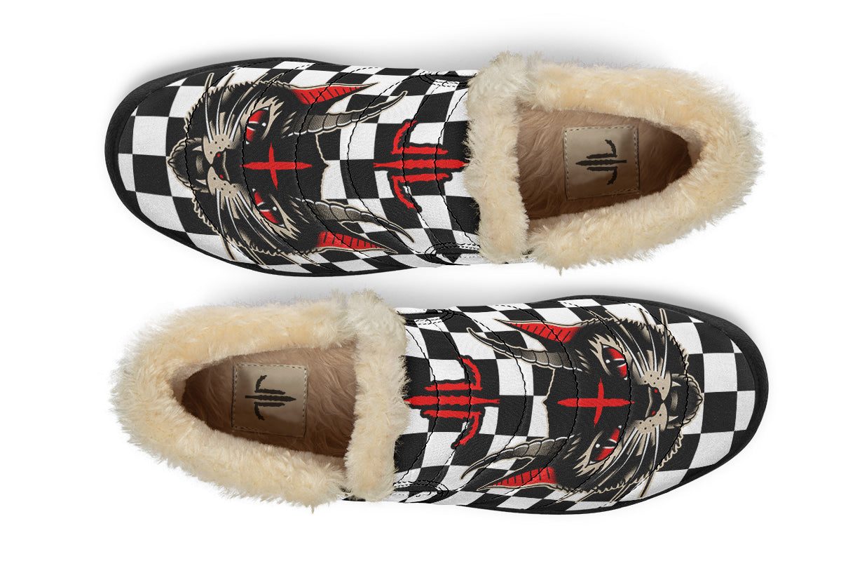 Cat Demon Checkered Winter Sneakers