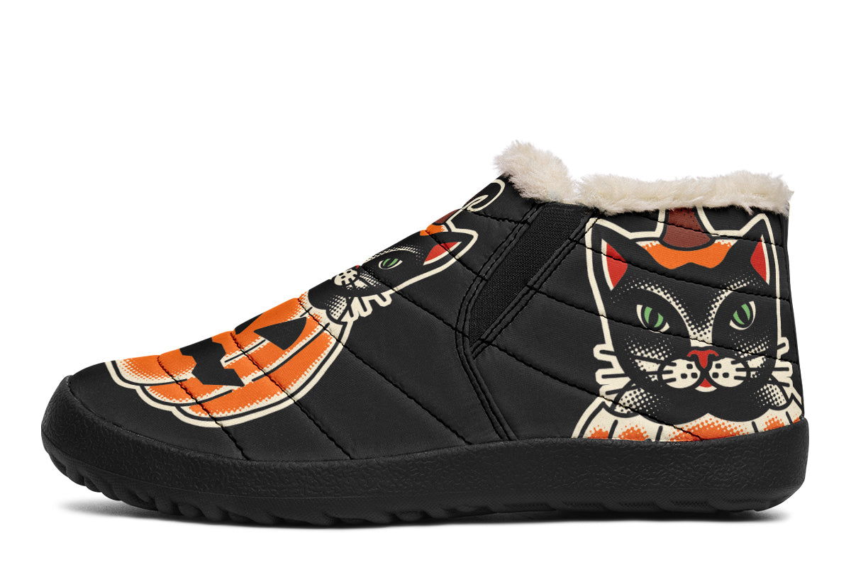 Cat Pumpkin Winter Sneakers