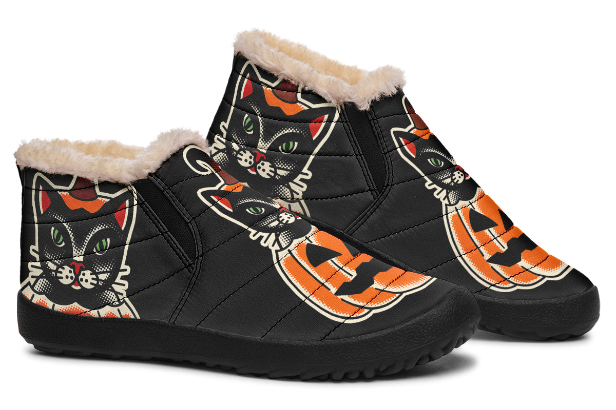 Cat Pumpkin Winter Sneakers