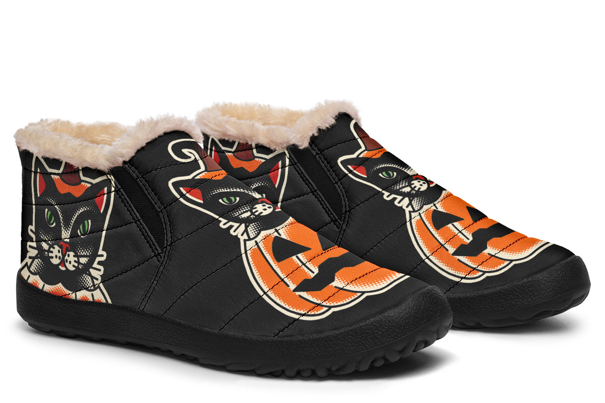 Cat Pumpkin Winter Sneakers