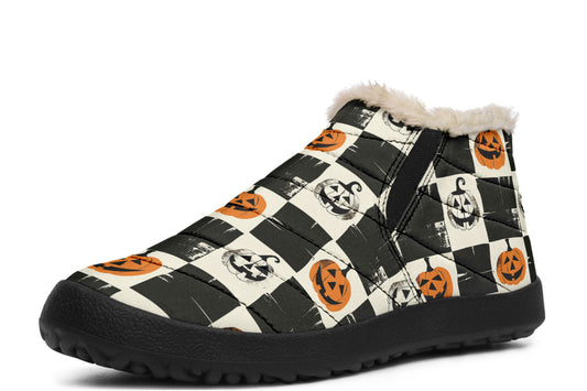 Checkered Pumpkins Winter Sneakers