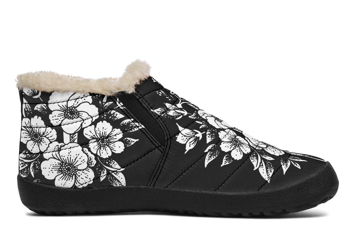 Minimalist Dagger Flowers Winter Sneakers