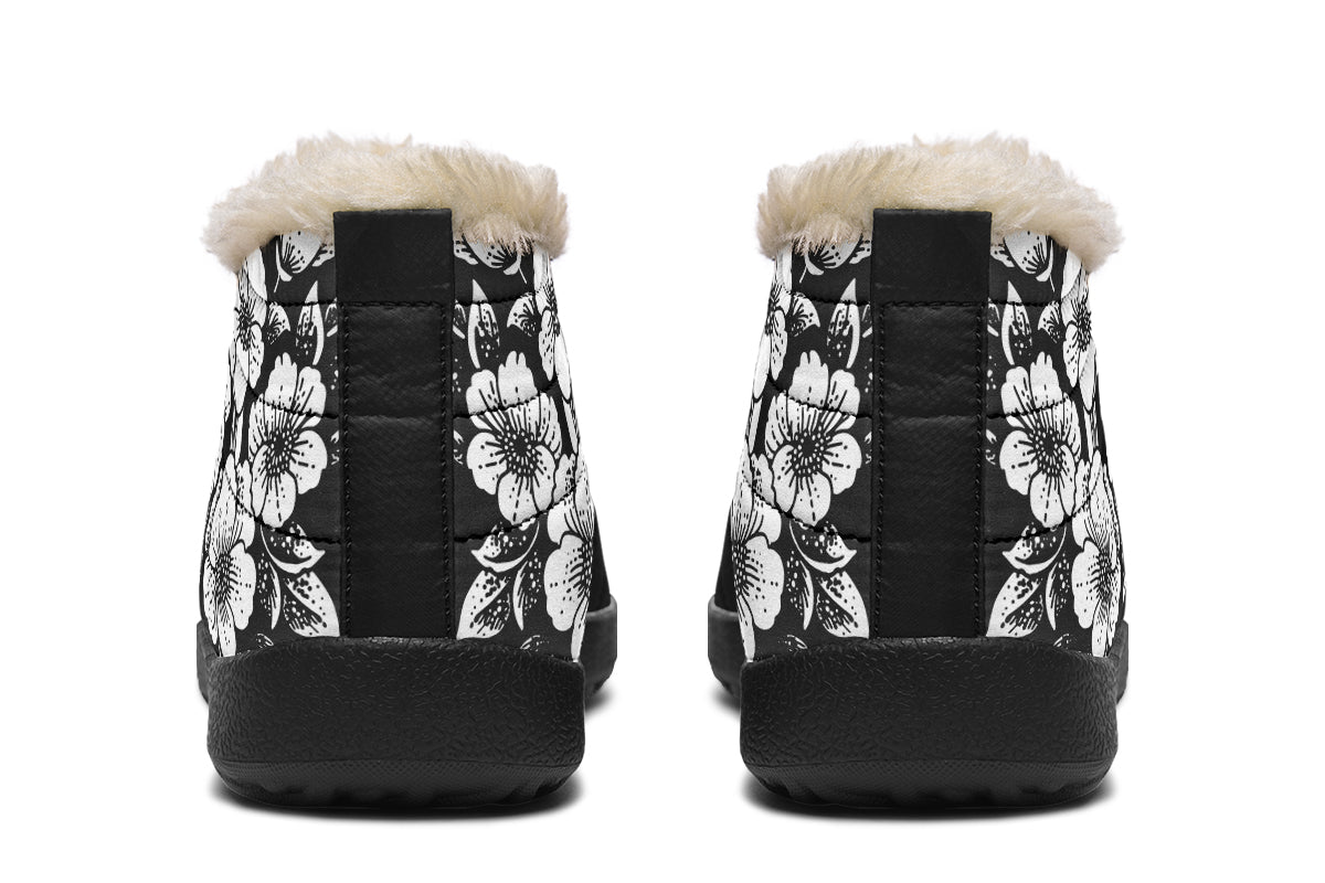 Minimalist Dagger Flowers Winter Sneakers