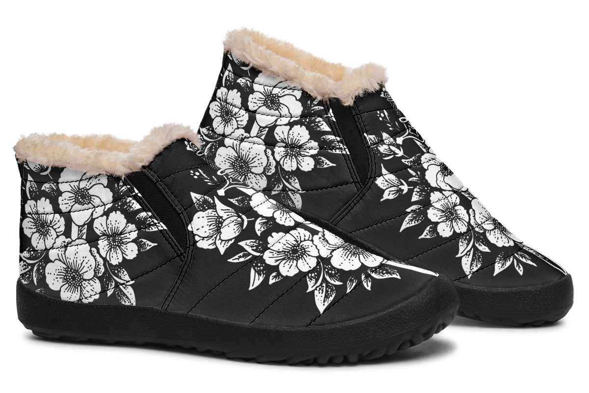 Minimalist Dagger Flowers Winter Sneakers