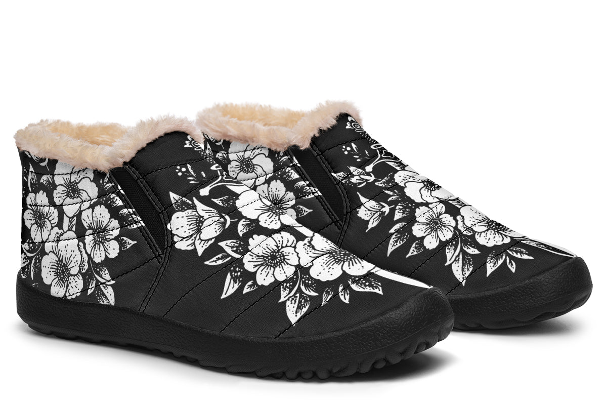 Minimalist Dagger Flowers Winter Sneakers