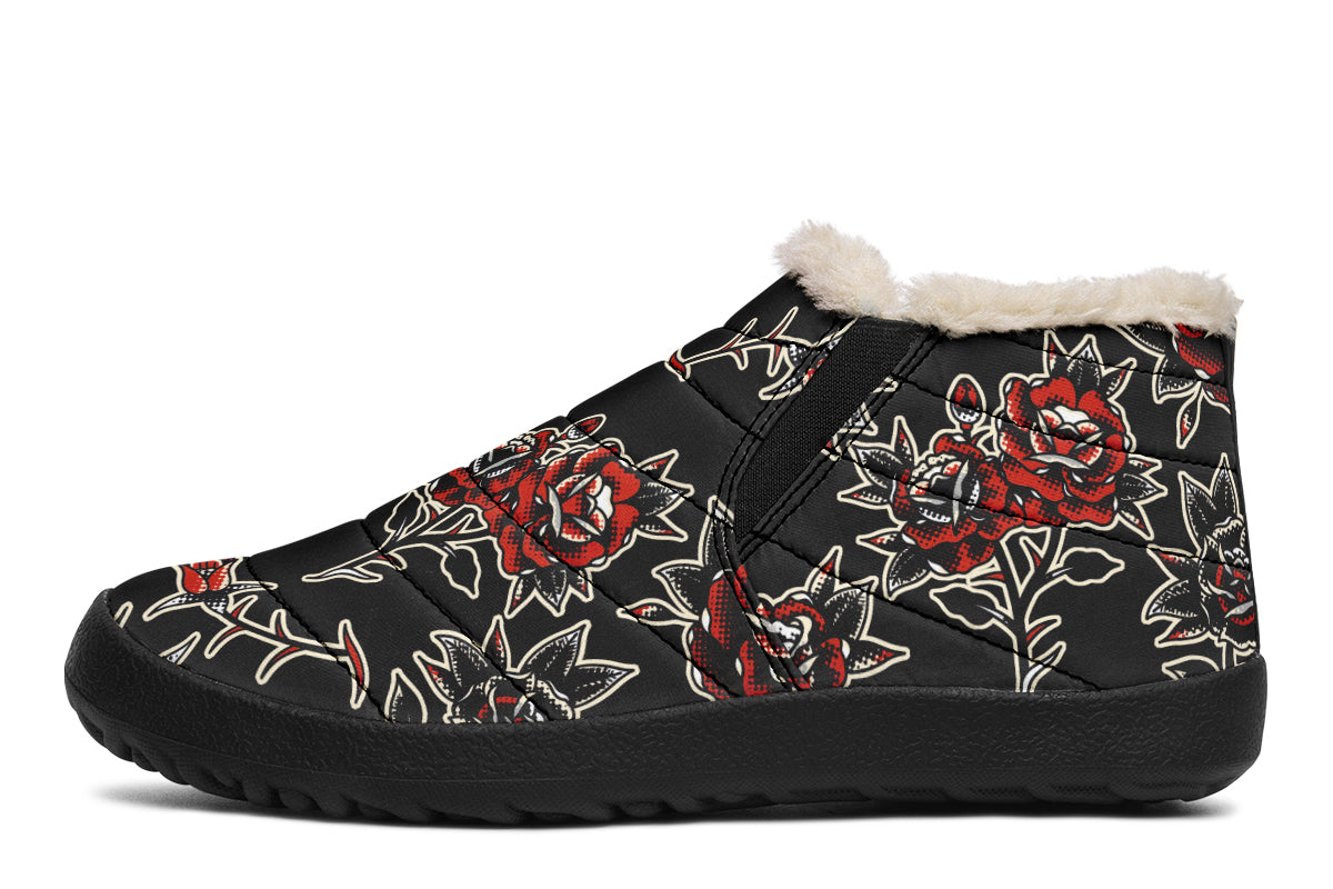 Pattern Rose Winter Sneakers