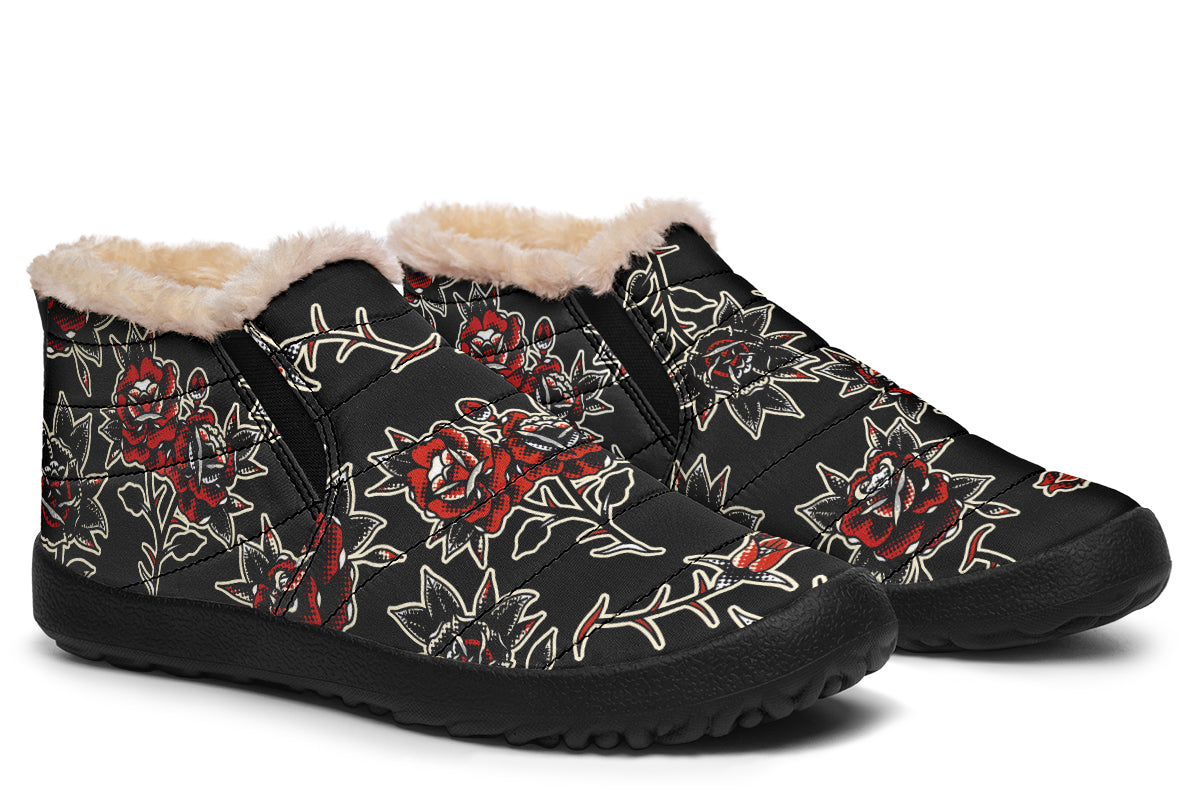 Pattern Rose Winter Sneakers