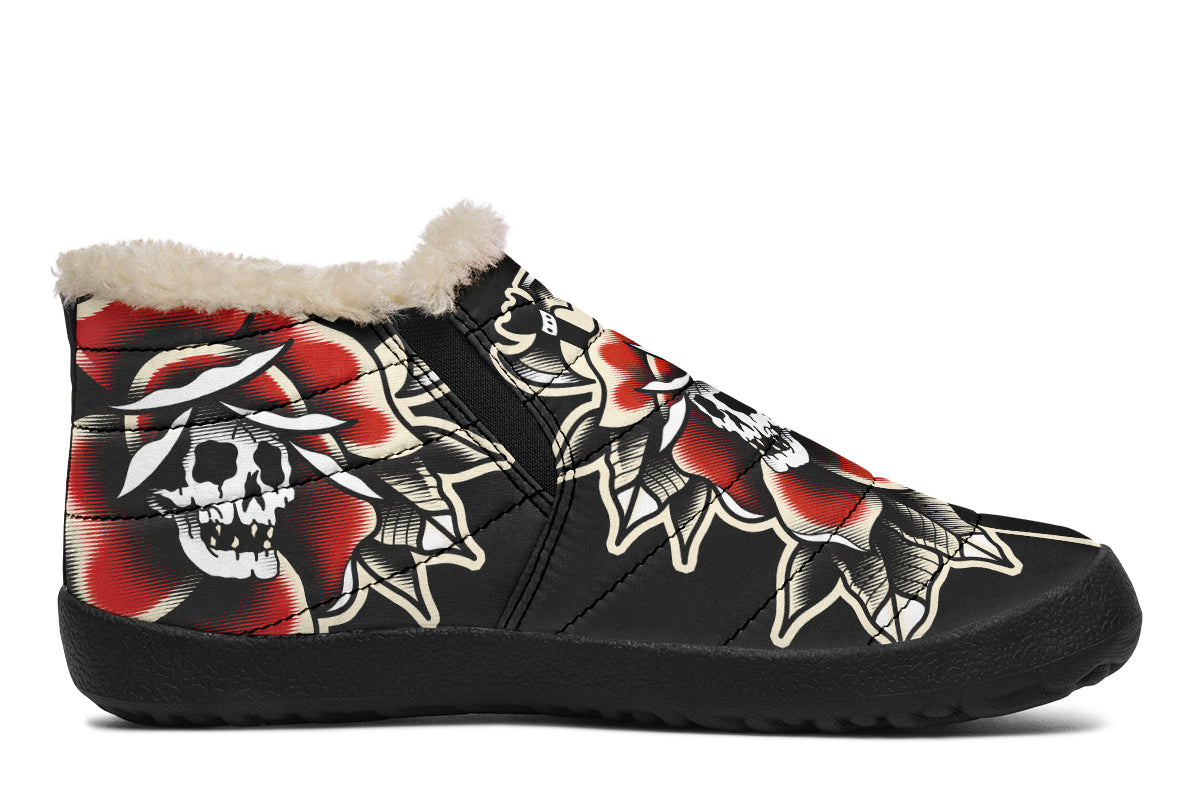 Red Rose Scythe Skull Winter Sneakers