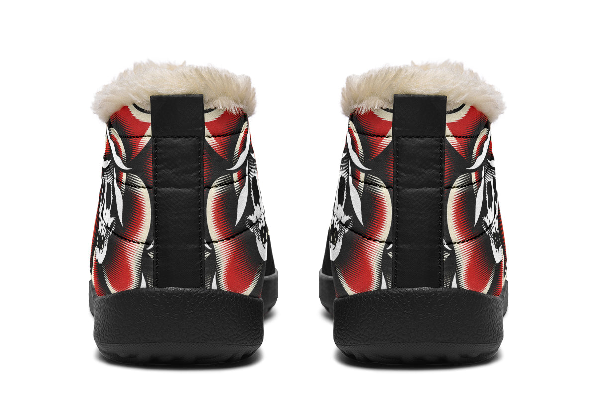 Red Rose Scythe Skull Winter Sneakers