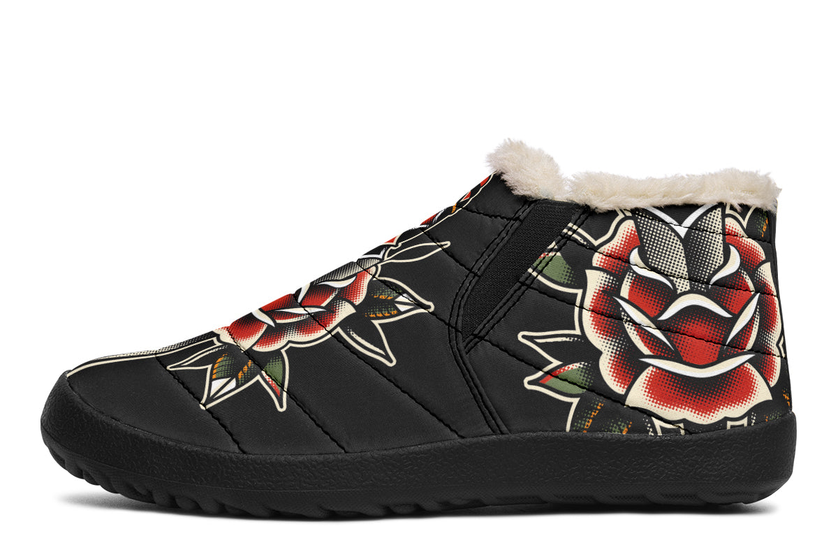 Rose Dagger Skull Winter Sneakers
