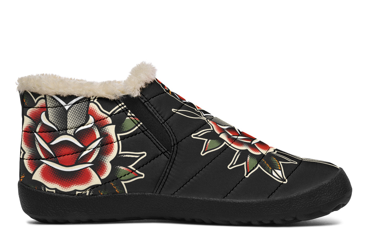 Rose Dagger Skull Winter Sneakers