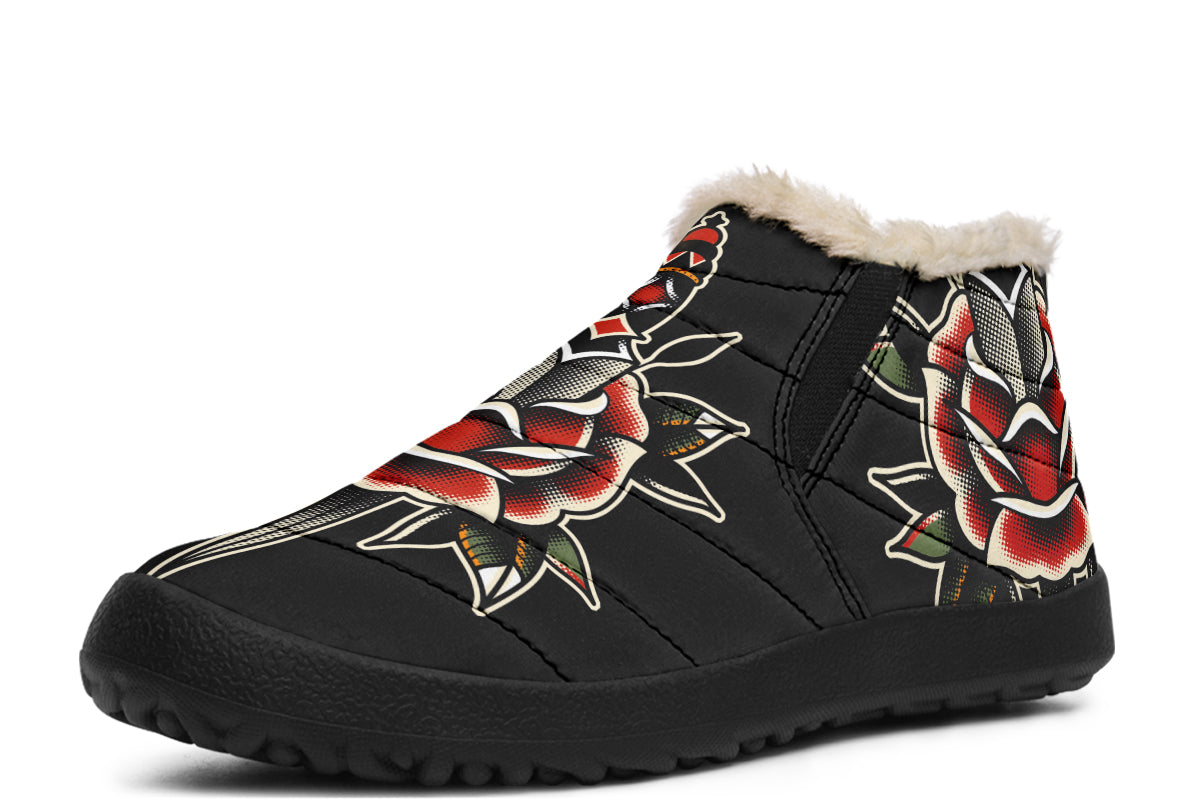 Rose Dagger Skull Winter Sneakers