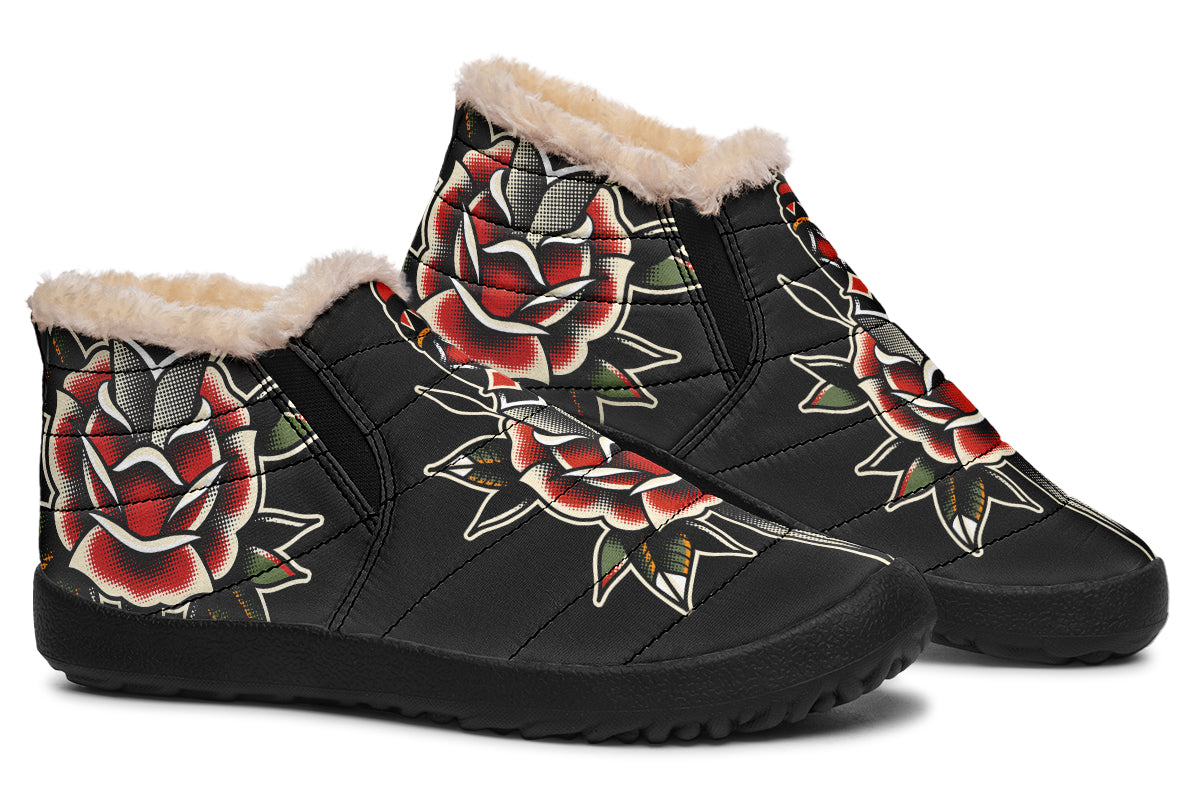 Rose Dagger Skull Winter Sneakers