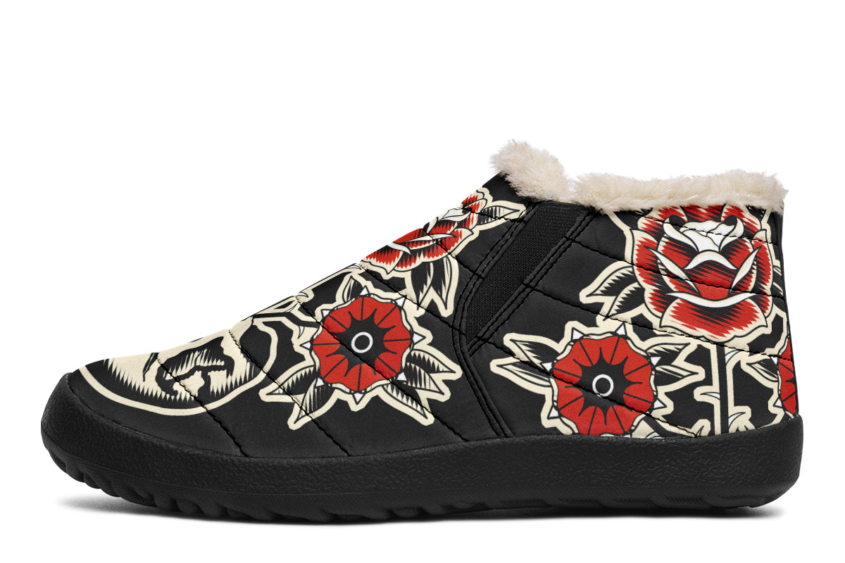 Skull Flowers Winter Sneakers