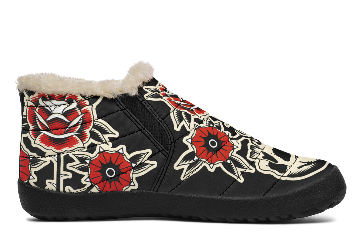 Skull Flowers Winter Sneakers