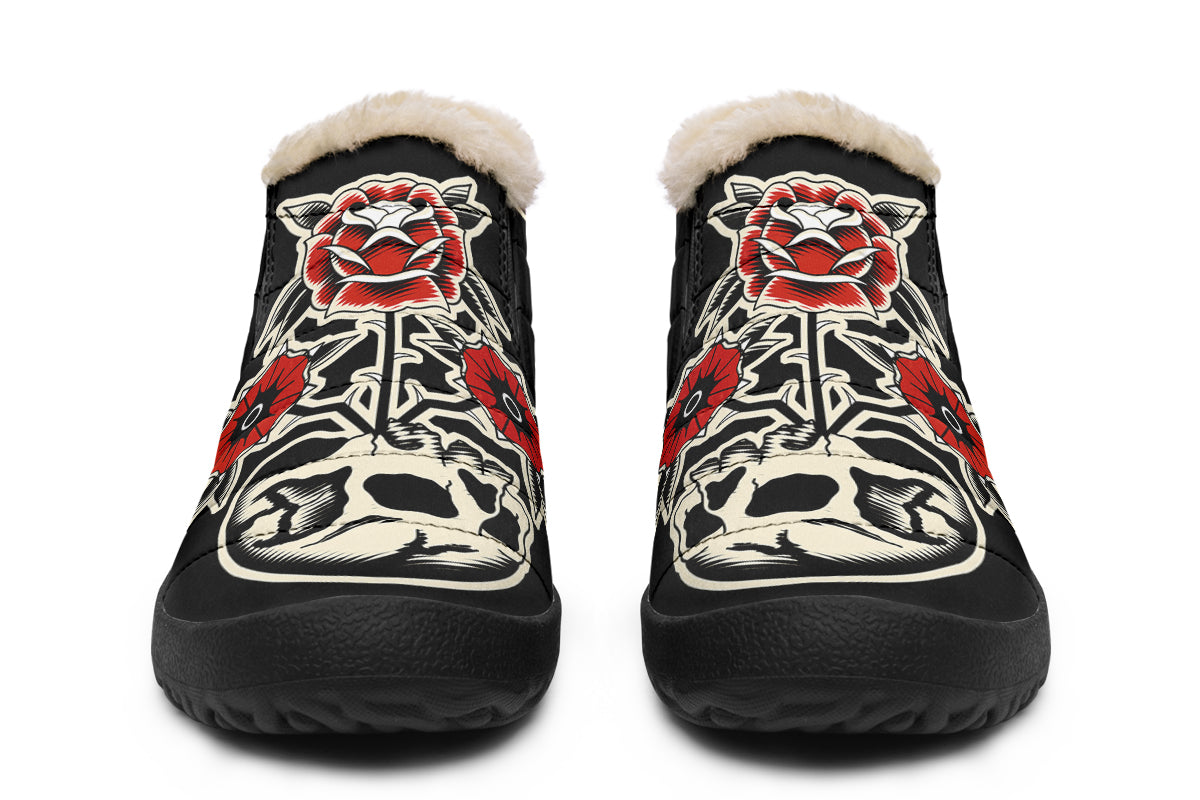 Skull Flowers Winter Sneakers