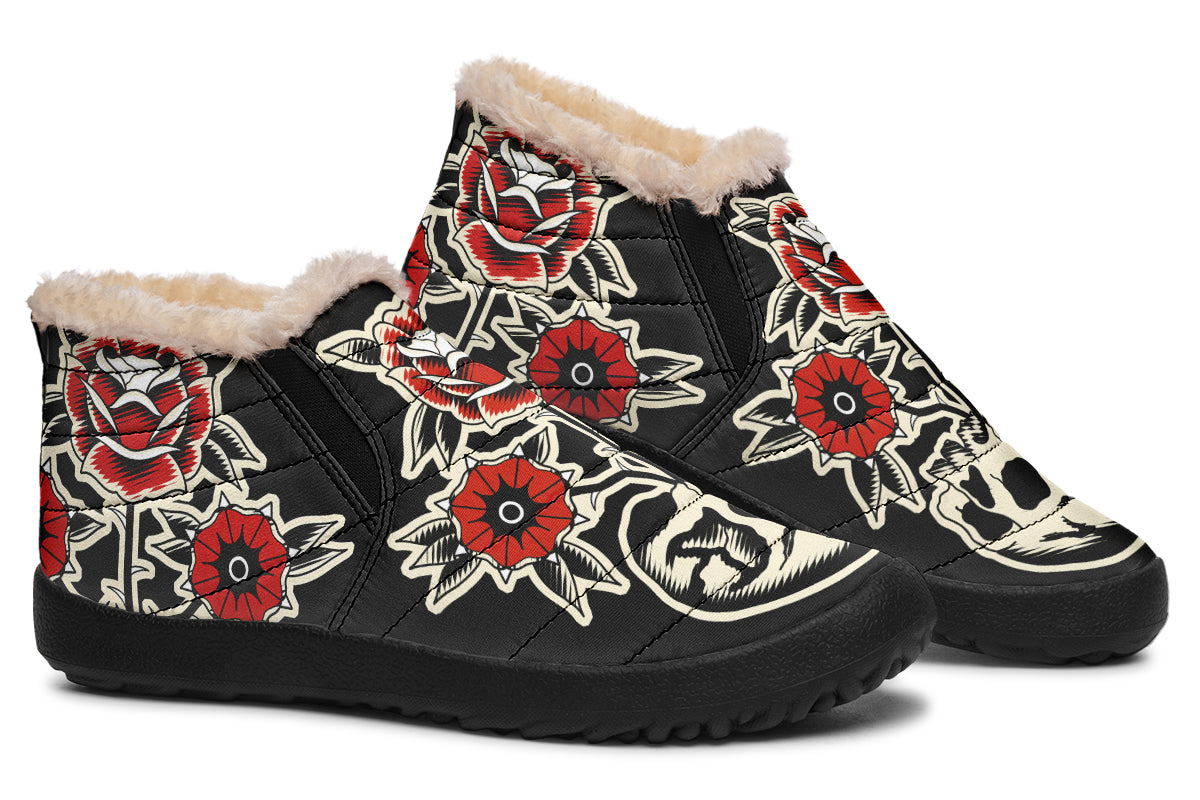 Skull Flowers Winter Sneakers